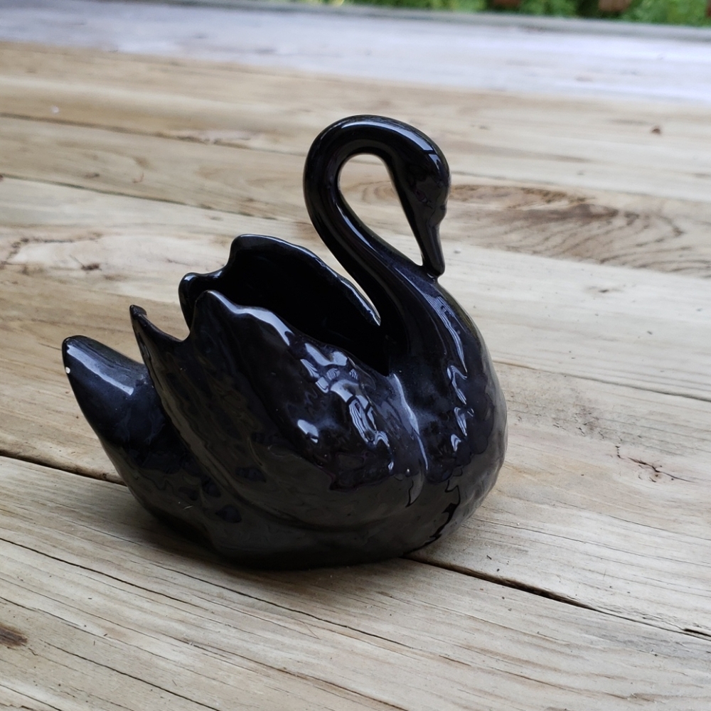 Ceramic black swan